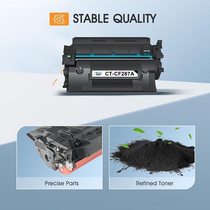 CF287A 87A Black Toner Cartridge CF287X 87X for HP Printer M506 Pro M501 M501dn Compatible for HP LaserJet Enterprise M506dn M506n M506x MFP M527dn M527f M527 Series Printer Ink 2 Pack