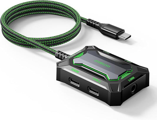 5 in 1 USB C to 3.5mm Headphone and Charger Adapter, Type-C to AUX Audio Cable, Supports PD Fast Charging, Compatible with Phones, Tablets. Supports Connection to Mouse and Keyboard.