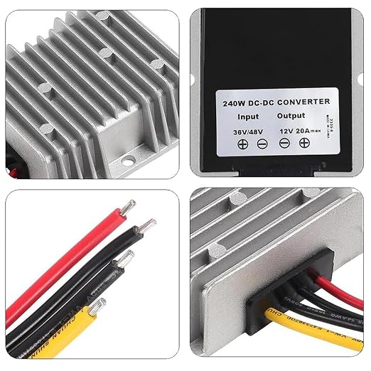 DIANN DC Voltage Reducer Converter DC 36V/48V to 12V 20A Automatic Step Down Up Voltage Regulator Power Converter Waterproof Module Transformer for Golf Cart Club Car