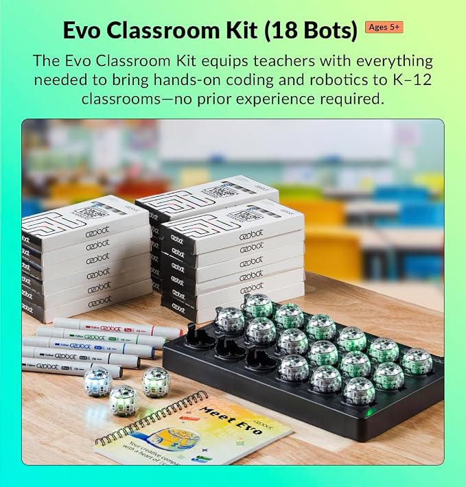 Ozobot Evo 18 Bot Classroom Kit | Ages 5-11 | STEM Coding for Schools