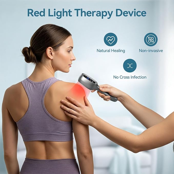 Red Light Therapy Wand with Stand – Red & Near Infrared Light Device for Sore Muscles & Joint Relief – Handheld Infrared Light for Body, Knee, Shoulder, Back and Pet Use (4 × 808nm + 34 × 650nm)