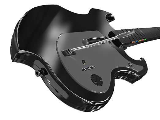 PDP RIFFMASTER Wireless Guitar Controller for PlayStation 5 and PlayStation 4, PS5/PS4, Rock Band 4, Fortnite Festival, Audio Jack, Rechargeable Battery, Officially Licensed by Sony - Black
