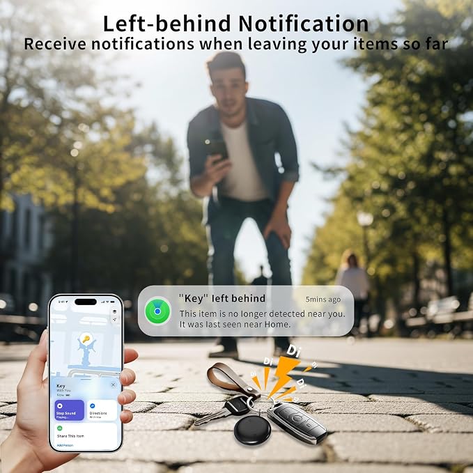 GPS Tracker for Vehicles, Works with Android & iOS Apple Find My, No Monthly Fee or Subscription, Hidden Magnetic Car Tracking Device, Mini Smart Tags Finder for Motorcycles, Keys, Suitcases, Luggage