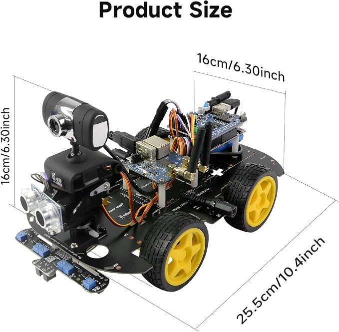 Smart Video Car Robot for Arduino, WiFi & Bluetooth RC Car with Camera, 6-Way IR & Ultrasonic Sensors, Programmable Arduino Robotics Kit for Adults STEM Education & AI Learning (UNO-6 Way IR Sensor)