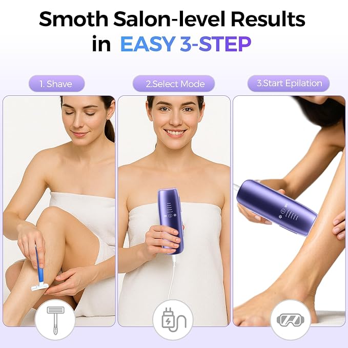 2026 Upgraded Laser Hair Removal with 5℃ Ice Cooling, Painless IPL Laser Hair Removal Device for Women & Men, 999,999 Flashes, 5 Levels, 2 Modes, Permanent At-Home Hair Removal for Face & Body