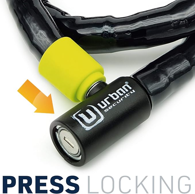 Urban UR5100 Phyton Cable Lock, Reinforced Steel Cable with Very Flexible Articulated Shielding, High Security Lock, Anti Theft Armored Cable for Motorcycle, Electric Bicycle, Scooter, 100cm/3,3ft