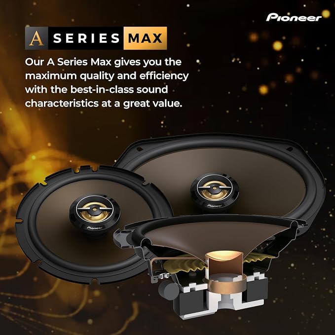 Pioneer A-Series MAX TS-A693FH 6” x 9” 2-Way Speakers (Pair) – 450W Max, Balanced Sound + Smooth Treble, Enhanced Bass, Ideal Factory Upgrade, Installation Adaptors Included