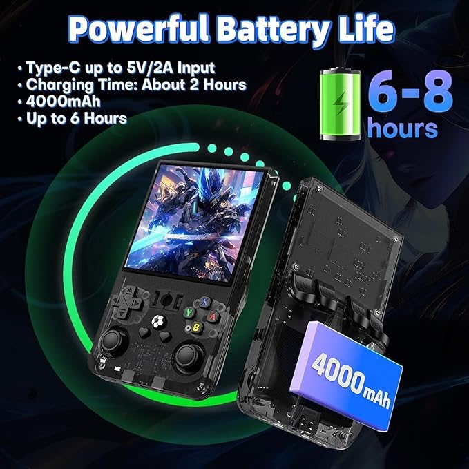 R36MAX Retro Game Console (R36S New Upgrade) - 4K HD 4.0" IPS Screen, 128GB Preloaded 22,000+ Retro Games, Open-Source Linux System, 4000mAh Rechargeable, Portable Video Games (Red 128G)