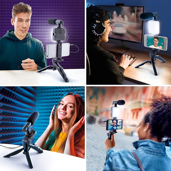 Canal Toys New Studio Creator Podcast & Vlogging Kit – Record Your own podcasts and Vlogs Like Your Favorite influencers! Fold-up Tripod, LED Light & Microphone. Ages 8+