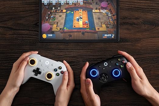 8BitDo Ultimate 2 Wireless Controller for Windows PC, Apple, Steam & Android, Gaming Controller with TMR Joysticks, Hall/Tactile Triggers, Motion Control, RGB Fire Ring, 1000Hz Polling Rate, White