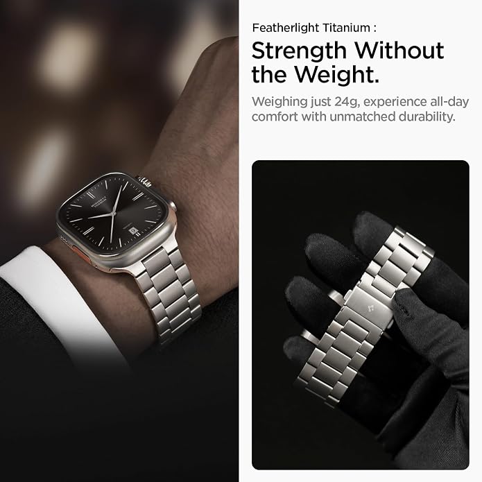 Spigen for Apple Watch Band, Modern Fit Compatile with Ultra 3/2/1 49mm, Series 11/10 46mm, 9/8/7 45mm, SE3/SE2/SE/6/5/4 44mm, 3/2/1 42mm Premium Business Wristband Strap