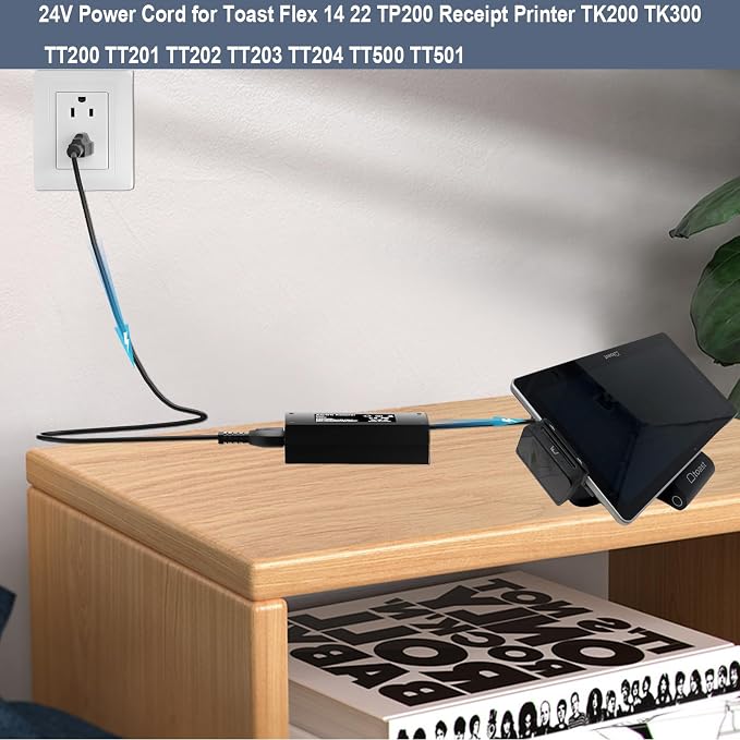 24V USB-C Power Cord Compatible with Toast Flex TP200 Receipt Printer TK200 TK300 TT200 TT201 TT202 TT203 TT204 TT500 TT501 Toast Power Supply Adapter Charger