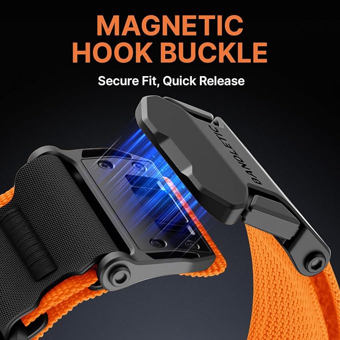 Bandletic Mag Buckle Slim Band Compatible with Apple Watch Ultra Band, Wide Tactical Military Nylon Rugged Soft Bands for iWatch 49mm(Ultra2),46mm(Series 10),45mm(9/8/7),44mm(SE2/SE/6/5/4),42mm(3/2/1)