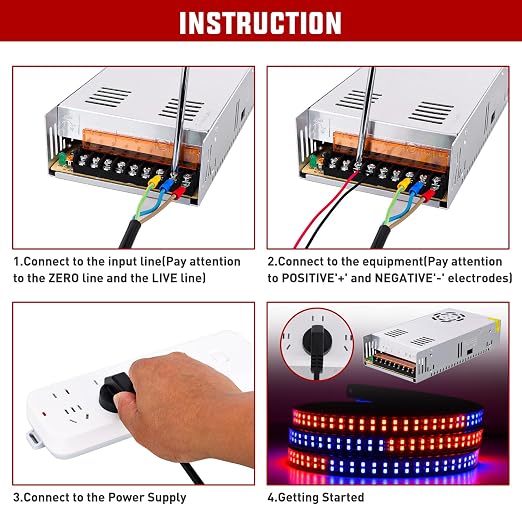 Nilight AC 110V/220V to DC 24V Voltage Converter 15A 360W Switching Power Supply Adapter Transformer Low Voltage Output LED Driver for LED Strip Light Radio CCTV Camera Security Video System