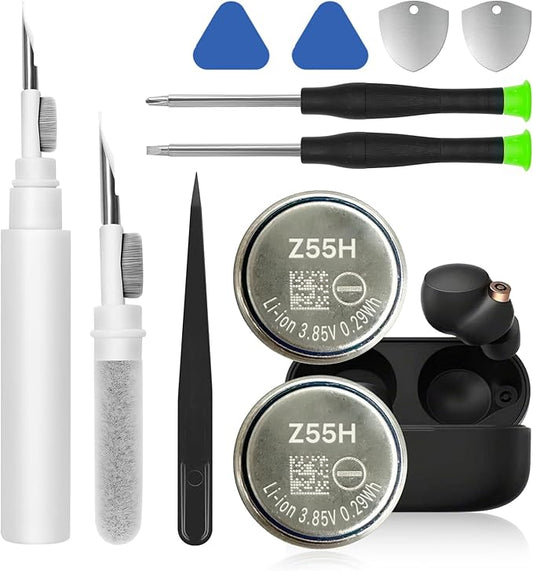 𝟮𝟬𝟮6 𝗡𝗲𝘄 𝗨𝗽𝗴𝗿𝗮𝗱𝗲𝘀 2pack Z55H 75mAh Battery, Compatible for Sony Headset WF-1000XM4, Truly Wireless Earbud Noise Cancelling Headphones Premium 3.85V Battery with Installation Tools Kit