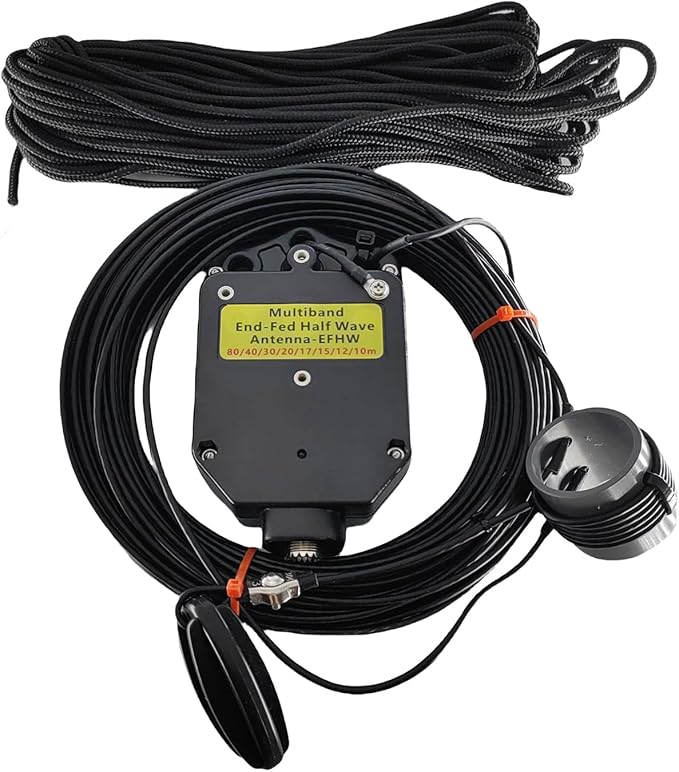 JYR8010-150W End Fed Half Wave Antenna for Ham Radio 8 Band 10m 12m 15m 17m 20m 30m 40m 80m Long Wire Antenna, 1:64 Balun No Tuning Great for POTA/SOTA