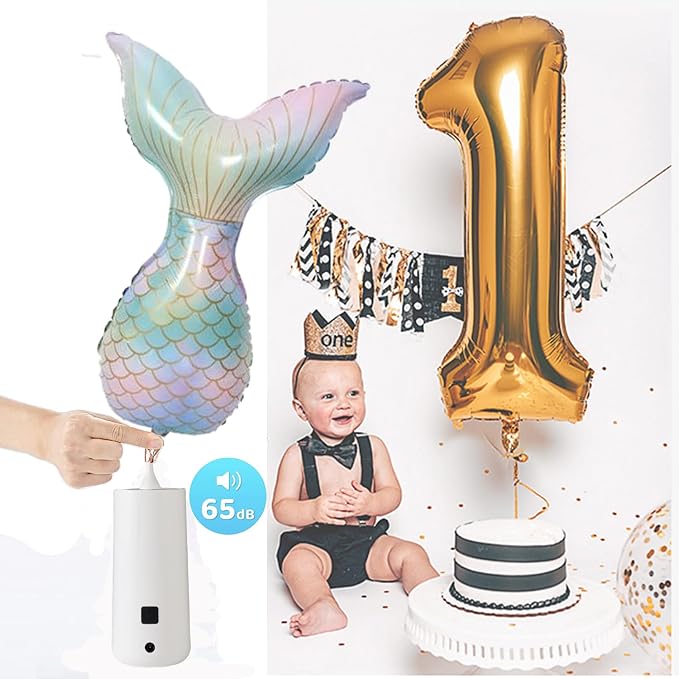 Electric Magic Balloon Pump, Electric Air Inflator Party Air Blower Pump with 1 Nozzle 1 Balloon Cutter and 10 Pcs Long Balloons,Great for Twisty Curly Balloon, Foil Balloons