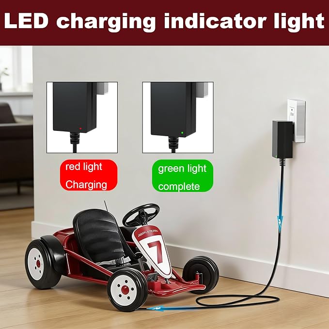 Charger for Radio Flyer 940Z 940P 940PZ Compatible with Ultimate Go-Kart Model 940 Battery Power Adapter Cord