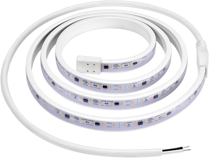 Maxxima 60 in. Hardwired LED Under Cabinet Strip Light, 2300 Lumens, 3000K Warm White, Kitchen and Living Room 120V White Cove Lighting, No Power Supply Needed