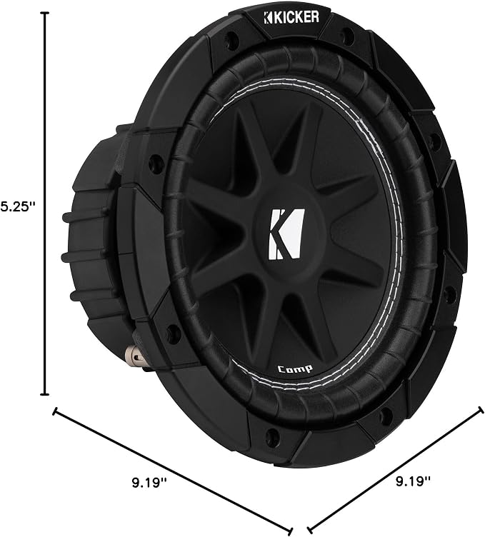 KICKER 43C84 Comp 8" Subwoofer, Single Voice Coil, 4-Ohm