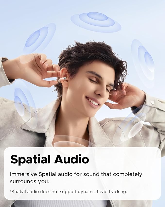 SoundPEATS PearlClip Pro Open Ear Clip Earbuds, Fast Charge (10Mins/2Hrs), IPX5 Sweatproof, Stable Bluetooth 6.0, Secure Fit, Rich Sound, 24H Play - Beige
