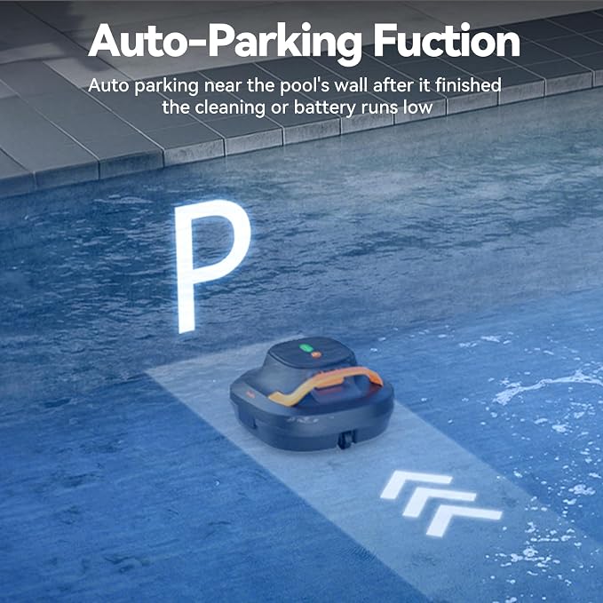 Cordless Robotic Pool Cleaner with Dual Brushless Motors, Up to 200-Min Runtime, Automatic Pool Vacuum for Above Ground Pools & Flat-Bottom Inground Pools up to 1219 Sq. Ft