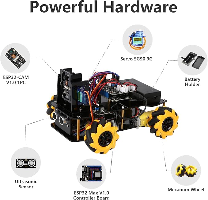ACEBOTT Smart Robot Car Kit Compatible with Arduino, Robotics for Kids Ages 8-12 12-16, Electronic Programming Project/STEM Science Kits Coding Gifts for Adults and Youths