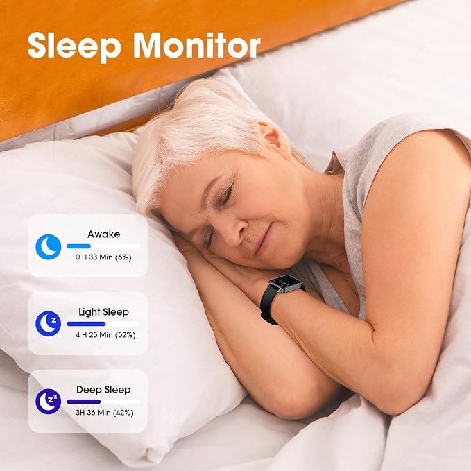 Pedometer Watch Senior Friendly No App/Phone Required, Step Counter | User-Friendly Design, IP68 Waterproof Fitness Tracker, Calories Sleep Tracker, Heart Rate and Sleep Monitor, Stopwatch