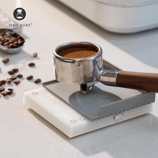 TIMEMORE Black Mirror Basic 3.0 Coffee Scale, Espresso Scale with Timer, Flow Rate & Brew Ratio, 3 Brewing Modes, 0.1g High Precision Rechargeable Digital Scale for Pour Over, Espresso - White