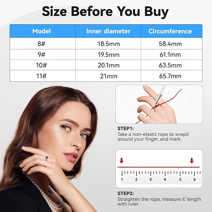 Smart Ring for Men Women - 2025 AI Fitness Tracker with Blood Oxygen/Sleep/Meditation/Heart Rate/Stress, Women's Health, Air Shutter, 5ATM Waterproof, Android & iOS Compatible