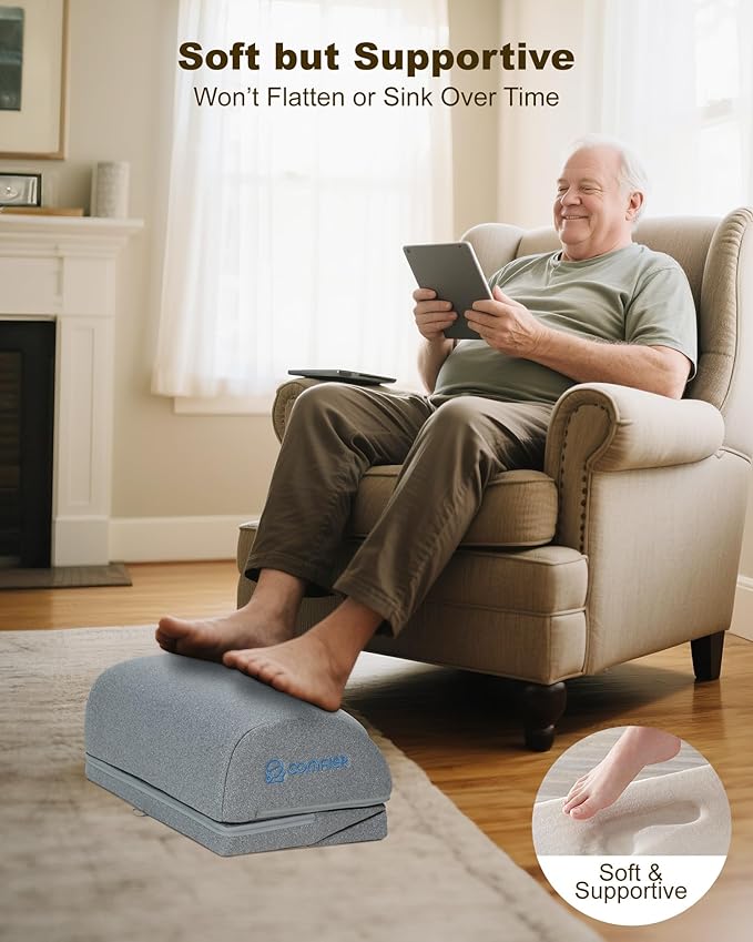 Comfier Foot Rest Under Desk at Work with Heat,Vibration,Foot Heater Foot Warmer,3 Height Under Desk Foot Rest for Office Chair,Gaming Chair Footstool, Ergonomic Heated Footrest,Computer Desk Use