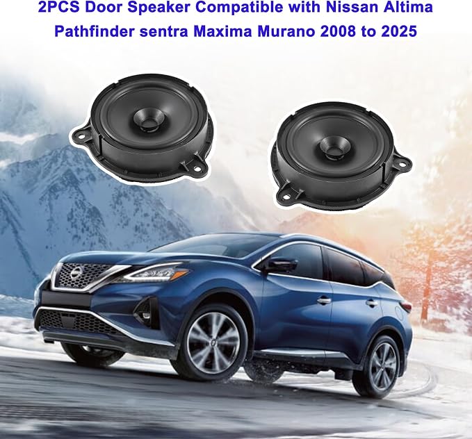 GearUp 2PCS Door Speaker Compatible with Nissan Altima Pathfinder sentra Maxima Murano 2008 to 2022 2023 2024 2025(6.5Inch)