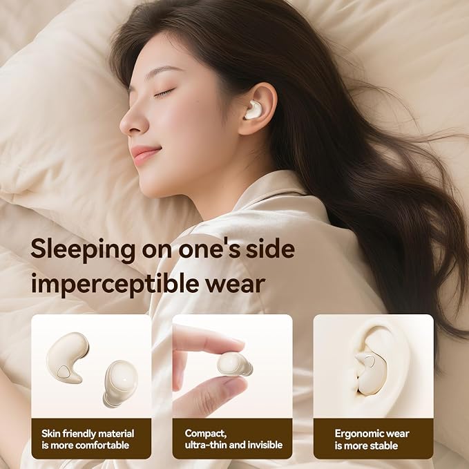 2-Pack Sleep Earbuds for Sleeping, Noise Cancelling Bluetooth Headphones for Side Sleepers with Charging Case, Small Mini Invisible Wireless Ear Buds for Small Ear Canals