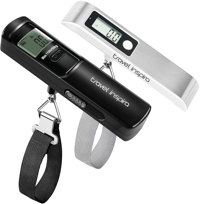 travel inspira Luggage Scale, Travel Essentials, Portable Digital Hanging Baggage Scale for Travel, Suitcase Weight Scale