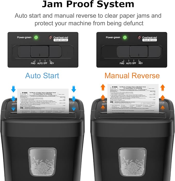 Bonsaii Paper Shredder, 9-Sheet Crosscut Home Office Shredder with 4.2 Gallon Bin, P-4 Security Level Document Shredder Shred Credit Card/Mail/Staple/Clip (C261-C Updated)