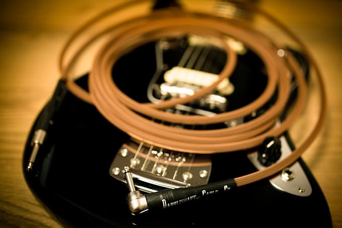 Rattlesnake Cable - 15 Foot Standard Copper Guitar Instrument Cable Straight to Right Angle 1/4-Inch plugs