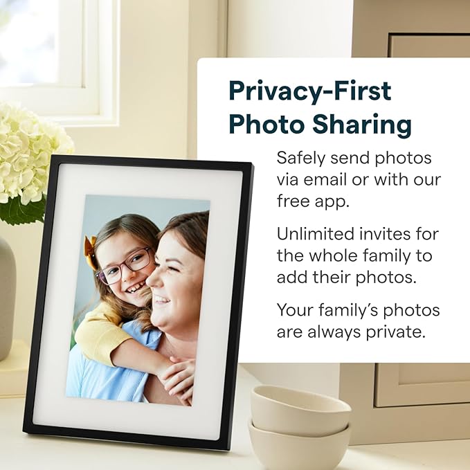 Skylight Digital Picture Frame 2 – 10" Full HD Wi-Fi Touch Screen, 16GB Digital Photo Frame, Load Photos & Videos Directly from Phone, Anti-Glare, Ideal for Personalized Gifting, Black - w/NA Adapter