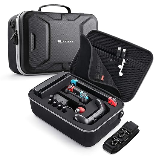 Mumba Carrying Case for Nintendo Switch OLED & Nintendo Switch 2017, [Max Version] Portable Protective Travel Carry handbag Pouch for Blade/Battle Case [Large Capacity] (Black)