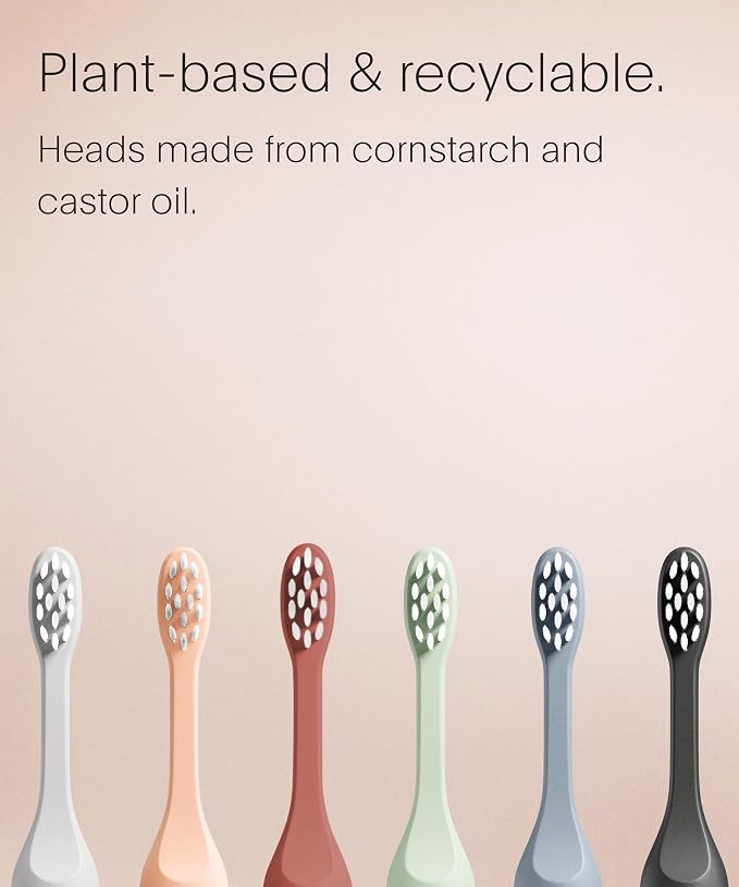 SURI Recyclable Plant-Based, Electric Toothbrush Heads - Long Lasting Replacement Heads | Compatible Only Sonic Electric Toothbrush - Sunset Bloom, Pack of 3