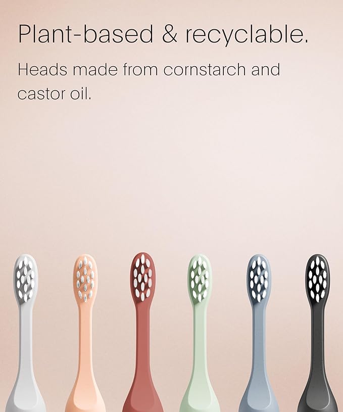 SURI Recyclable Plant-Based, Electric Toothbrush Heads - Long Lasting Replacement Heads | Compatible Only Sonic Electric Toothbrush - Winter Fern, Pack of 3
