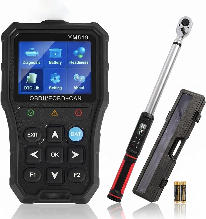 Digital Torque Wrench & OBD2 Scanner Tool Bundle for Cars