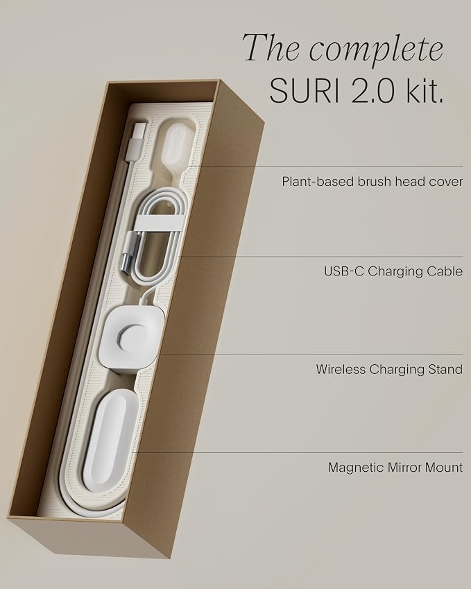 SURI 2.0 New Sonic Electric Toothbrush with Pressure Sensor | 1 Month+ Battery | Electric Toothbrush for Adults | Travel Toothbrushes | Tooth Brush | Green