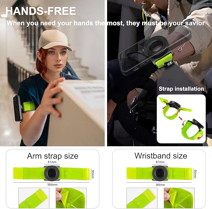 Running Phone Holder,Fits Armband&Wristband,Upgraded N52 Magnetic with Telescopic Anti-Drop Lanyard,360° Rotatable,Universal for iPhone,Samsung&All Android Phones