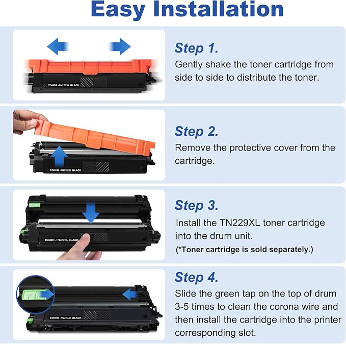 TN229XL 229XL TN229 High Yield Toner Cartridge Compatible Replacement for Brother TN229XL TN-229 Works with Brother MFC-L3720CDW L3780CDW L3765CDW HL-L3220CDW L3280CDW L3300CDW Printer (2-Pack Black)