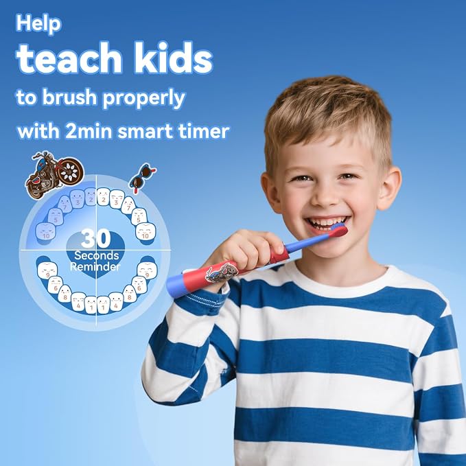 JTF Electric Toothbrush with Water Flosser Combo for Kids: 2-1 Oral Clean Kit for Teeth Brushing & Flossing, Multiple Modes for Braces & Sensitive Gums Care, Cordless Rechargeable for Home & Travel