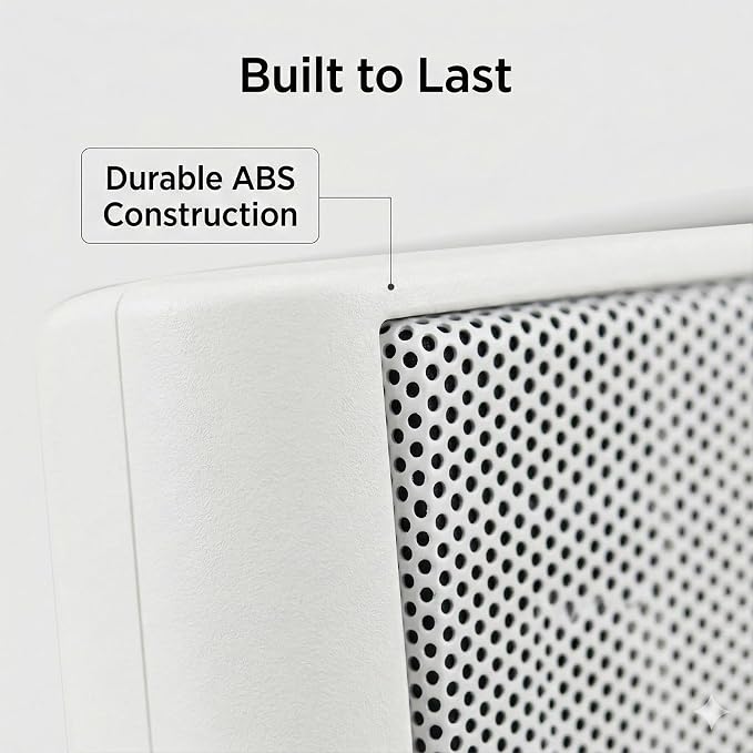 STUDIOFINIX Ultra Slim 5.25 Inch 240W Wall Mount Speakers, 8 Ohm Passive Home Theater Indoor Speakers for Bedroom, Kitchen, Living Room,White(Pair)