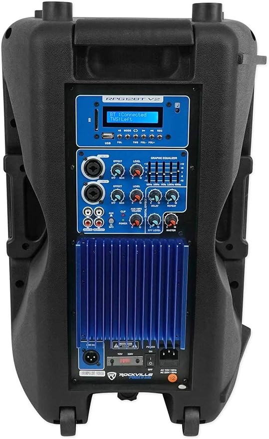 Rockville RPG12BT V2 800W Powered 12" DJ PA Speaker, Bluetooth, Wireless Remote Control, EQ, TWS, for DJs, Musicians, and Live Events