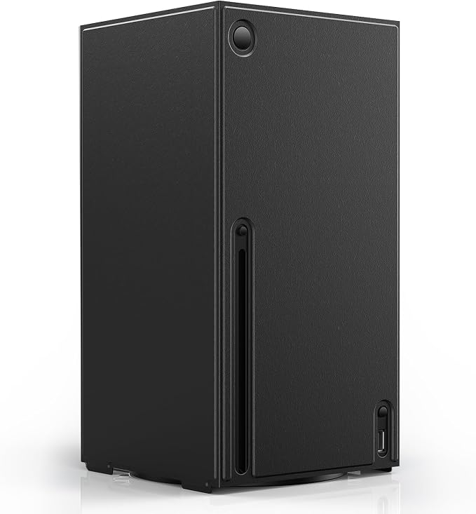 WOLIBEAR Magnetic Smart Wraps for Xbox Series X Console, Full Protection Protective Cover Case for Xbox Series X Accessories with Premium PU Leather and Soft Inner Lining (Black)