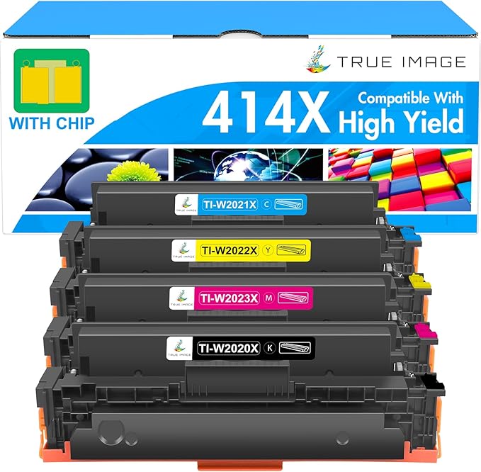 414X Toner Cartridges 4 Pack High Yield: 414A MFP M479fdw M479 414 Compatible for HP414X Color LaserJet Pro M479fdw M479fdn M454dn M454dw M455dn M454 M480f Printer Ink W2020X Black Cyan Yellow Magenta