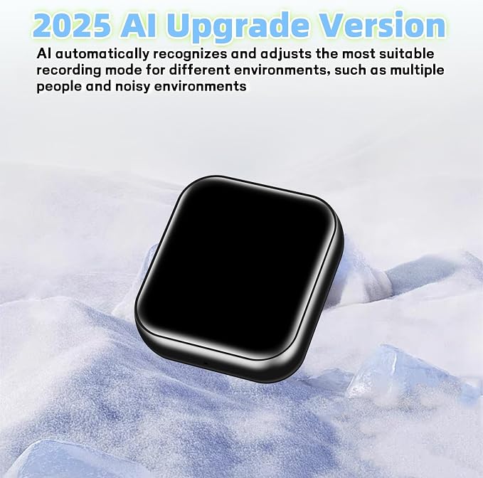 【2025 New Version】 132G AI Voice Recorder 9800 Hours Voice Activated Recorder Recording Device Built-in HD Recording Module, Hybrid ANC Precise Noise Reduction Technology for Meetings, Work, Lectures